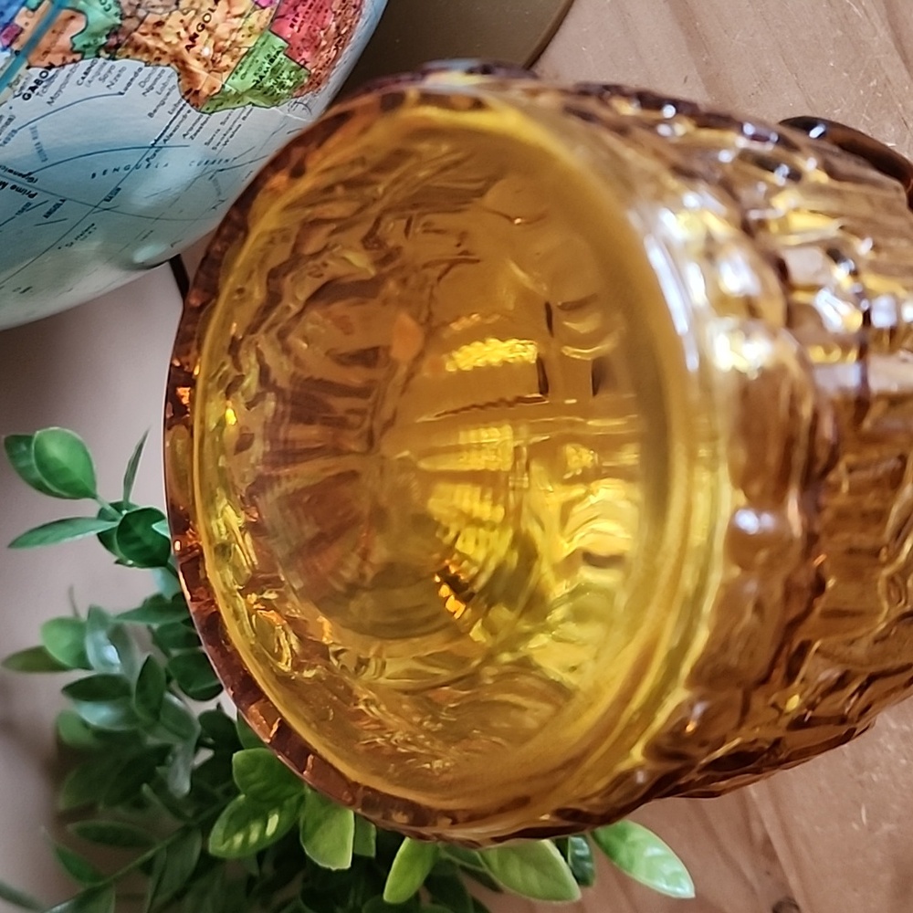 Vintage textured amber glass pitcher Italy - Picture 9 of 10
